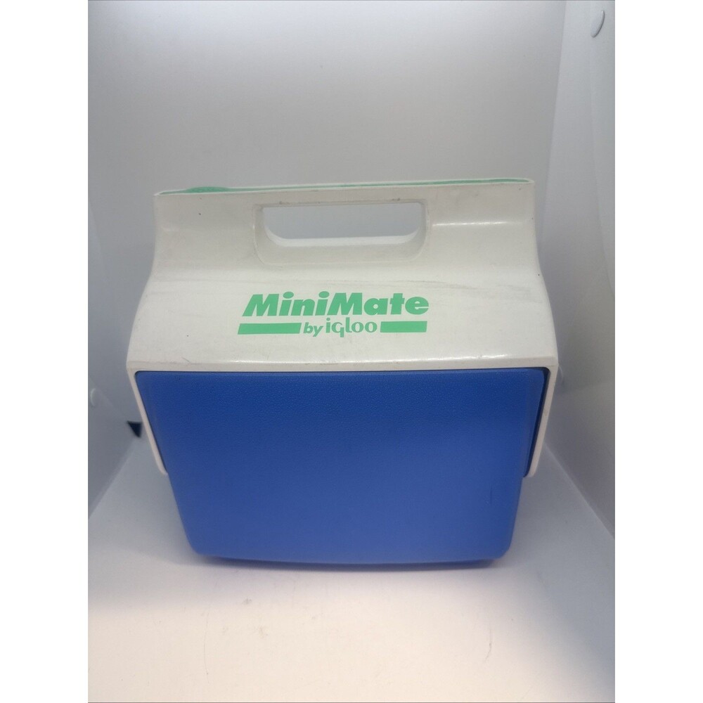 Vintage Igloo Mini Mate 6 Pack Cooler Blue / Green Lunchbox Swivel Top USA Made